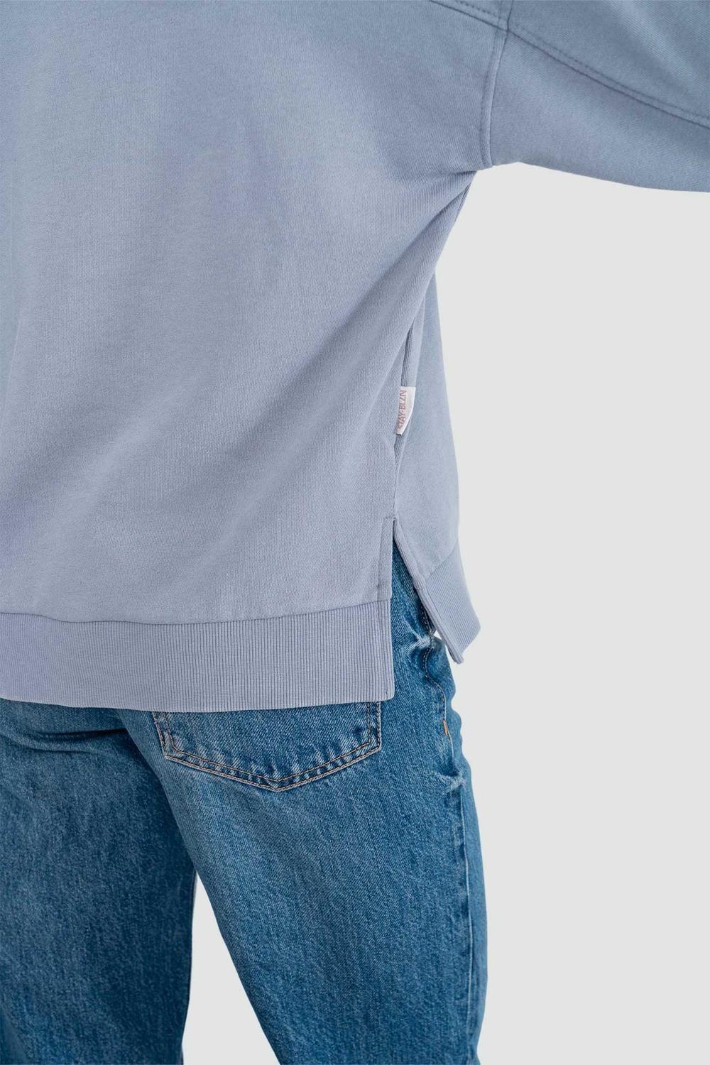 Polerón Mock Neck Mujer - Denim-3