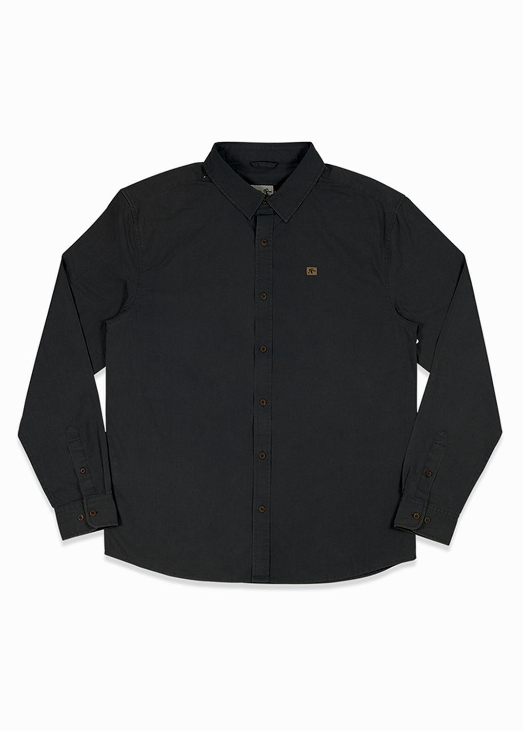Camisa Manga Larga Algodón - Negro-4