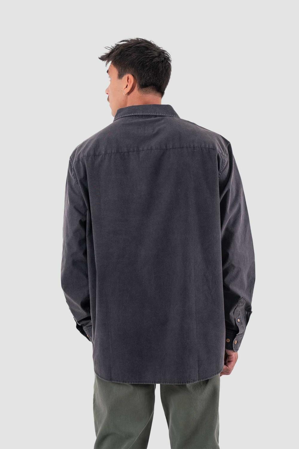 Camisa Manga Larga Algodón - Negro-1