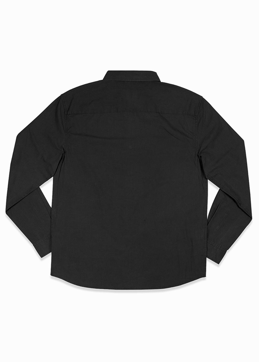 Camisa Manga Larga Algodón - Negro-5