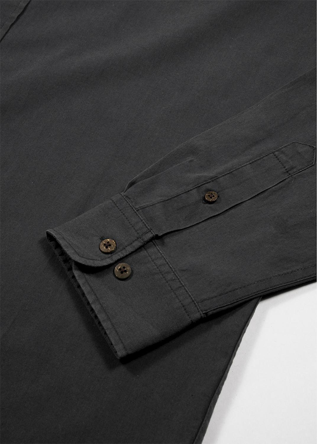 Camisa Manga Larga Algodón - Negro-7