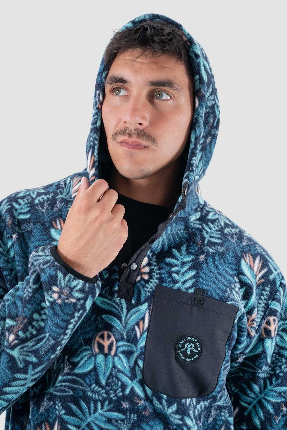 Polar Hombre Hood Half Zip Yedra Teal-2