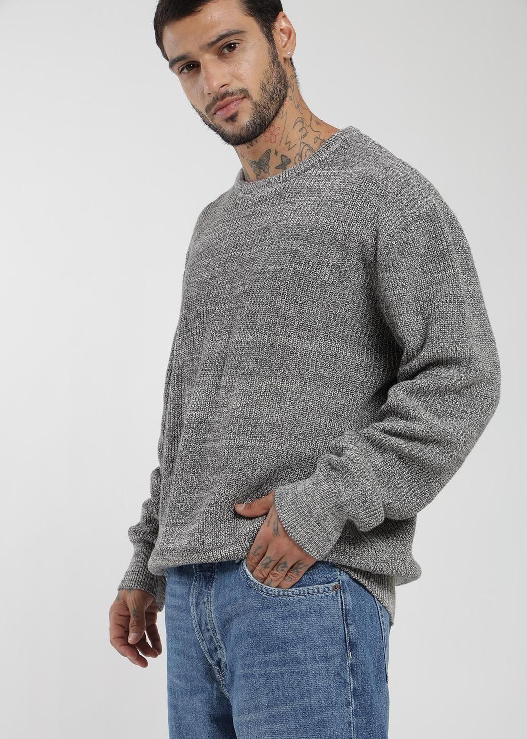 Chaleco Tejido Cuello Redondo Melange Hombre-4