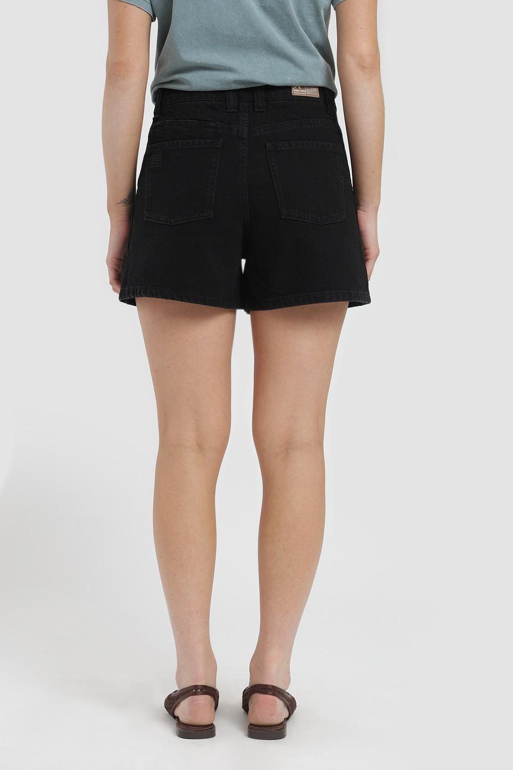 Short Botones Denim Mujer - Negro-3