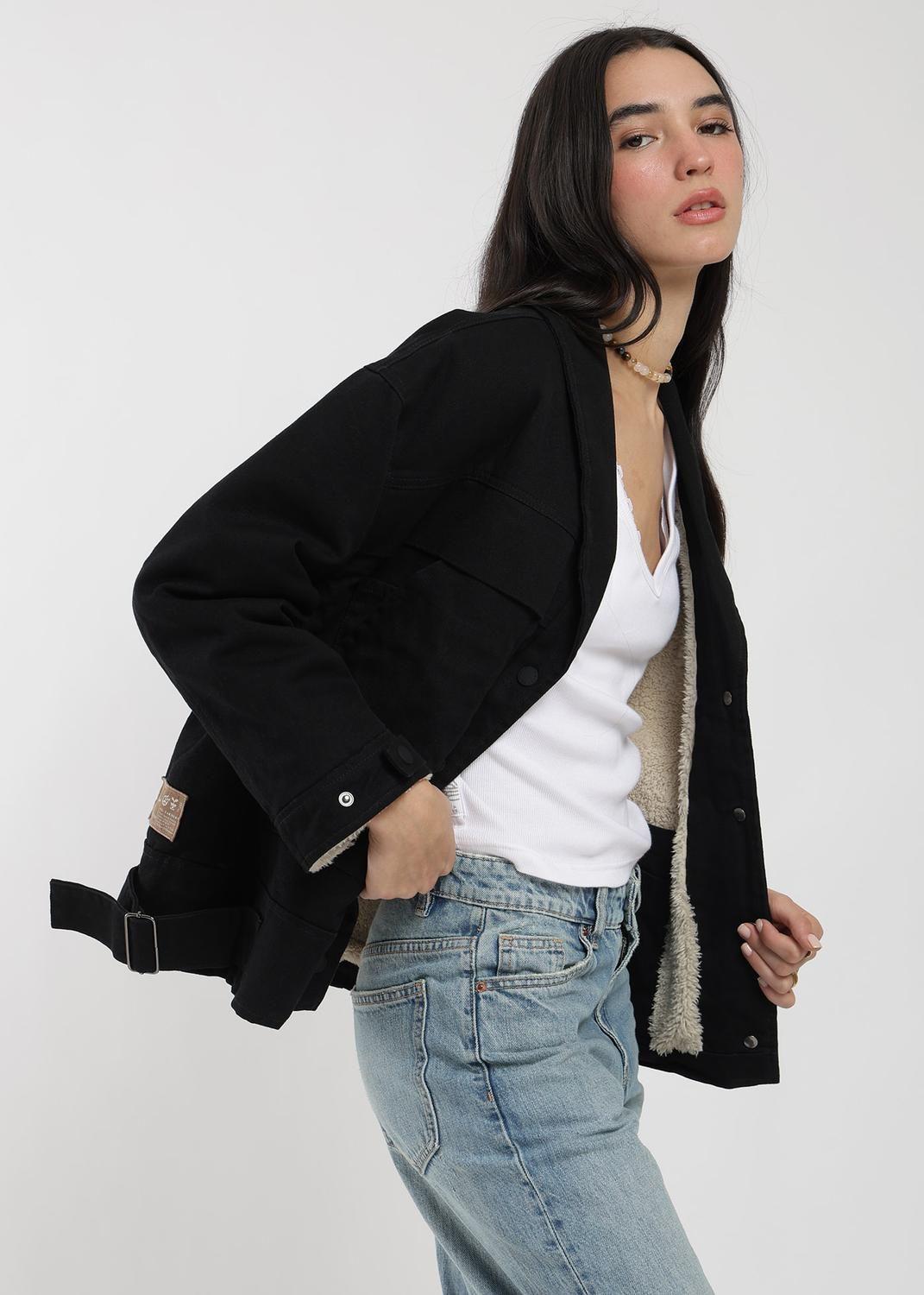 Chaqueta Clásica Canvas Solid Mujer-2
