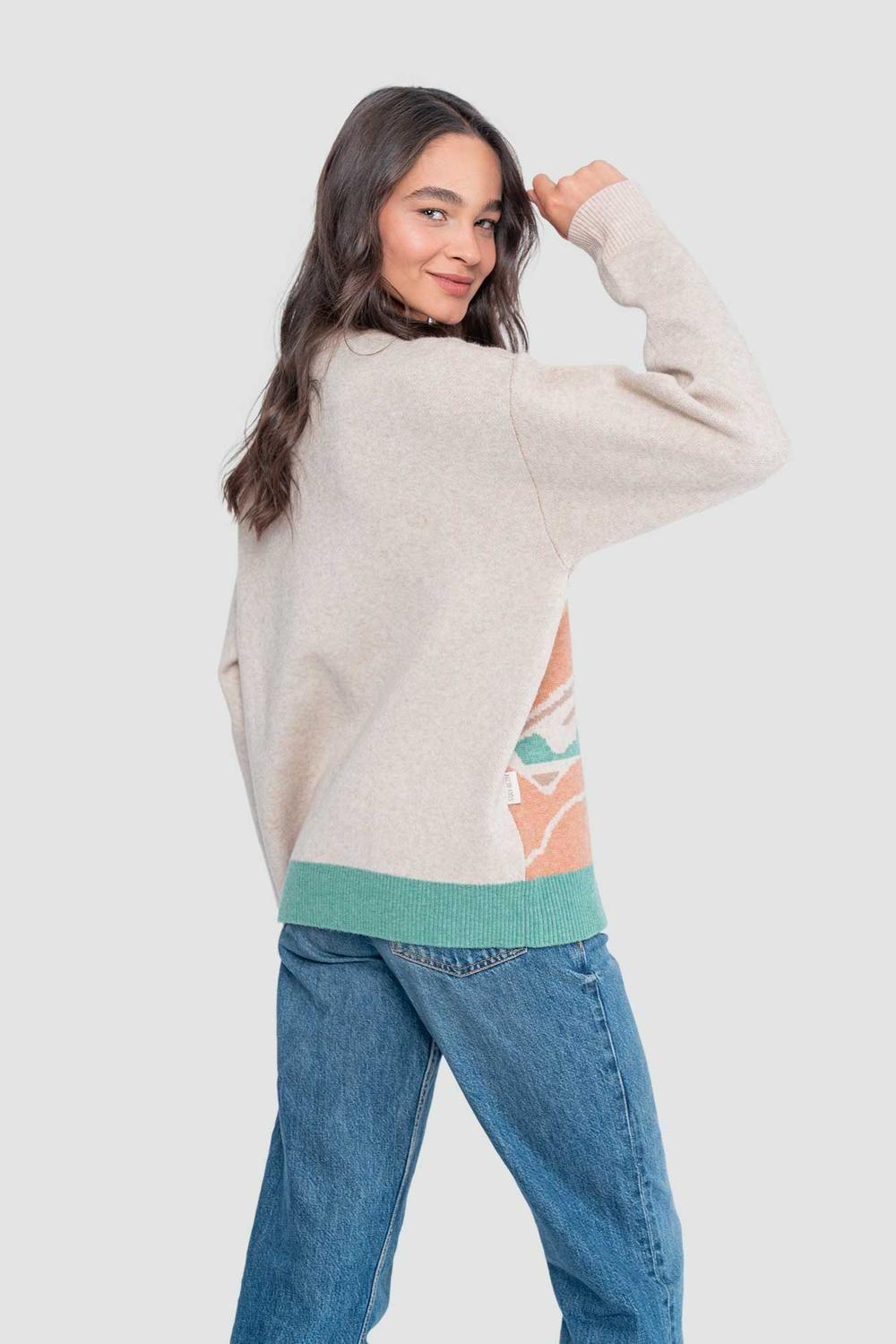 Chaleco Jacquard Mujer Beige-1