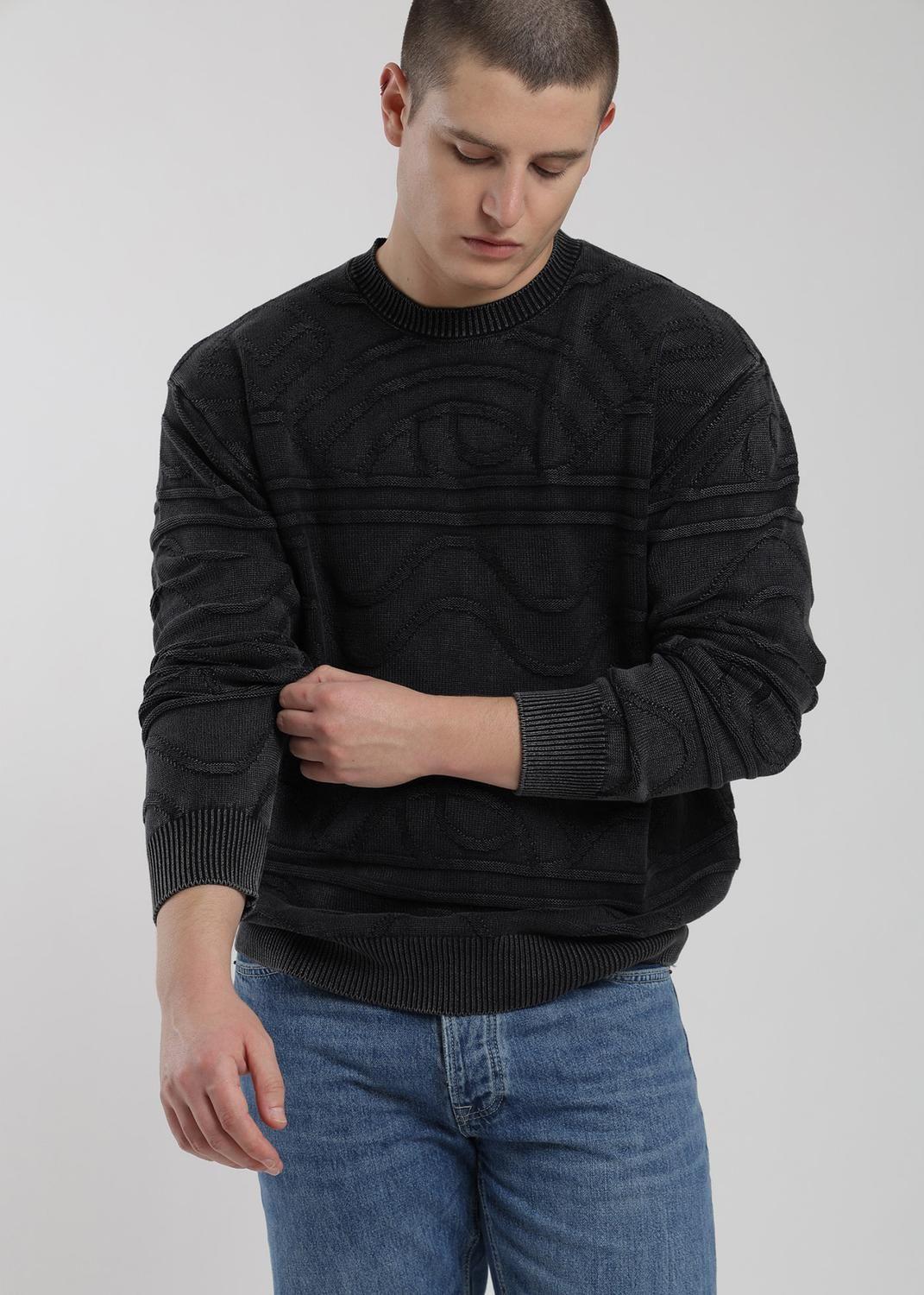 Chaleco Tejido Cuello Redondo Jacquard Hombre-3