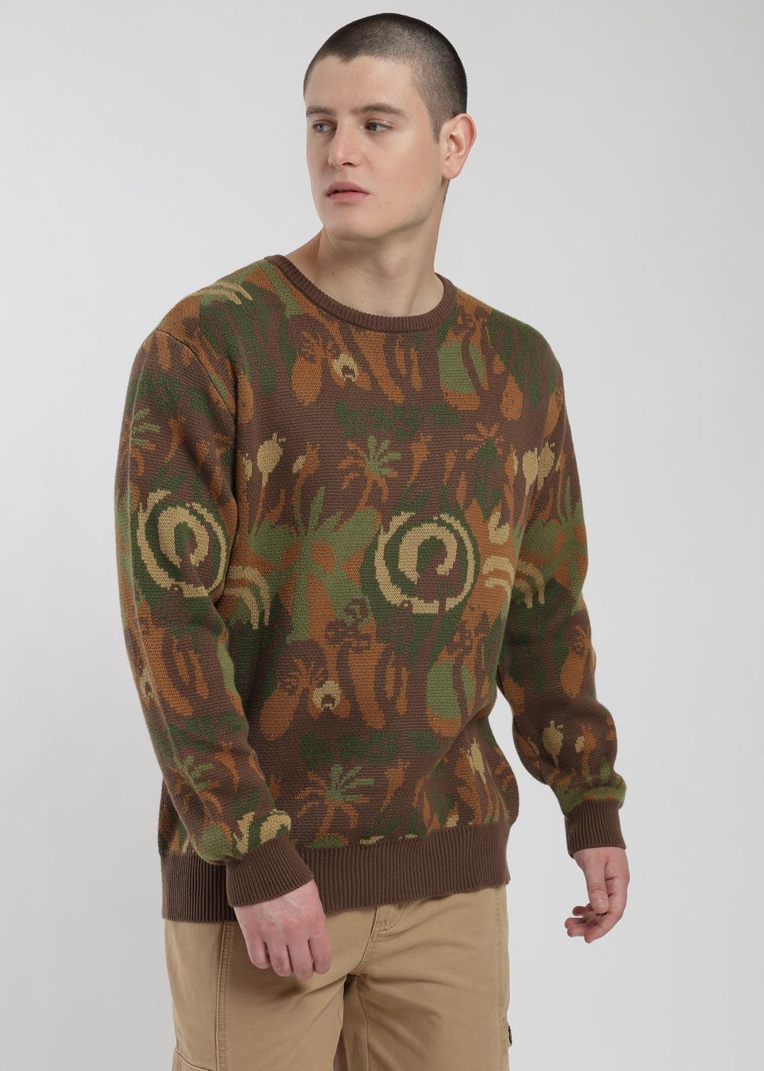 Chaleco Tejido Cuello Redondo Print Hombre Verde-2