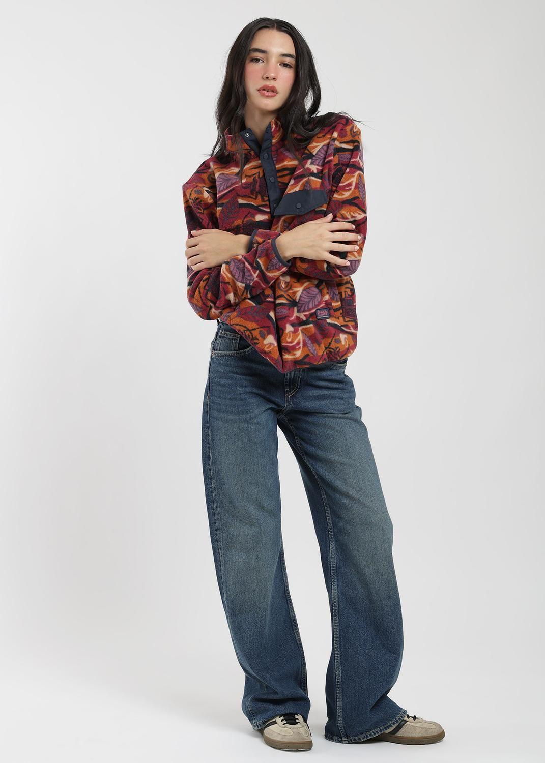 Polar Half Snap Print Mujer-4