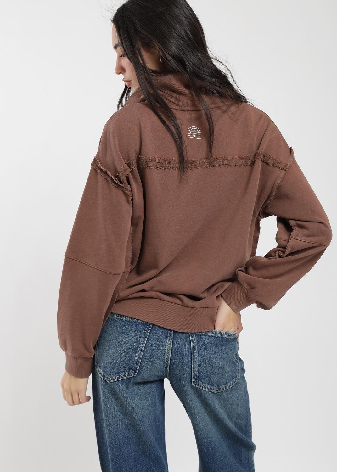 Polerón Algodón Half Snaps Murta Mujer-3