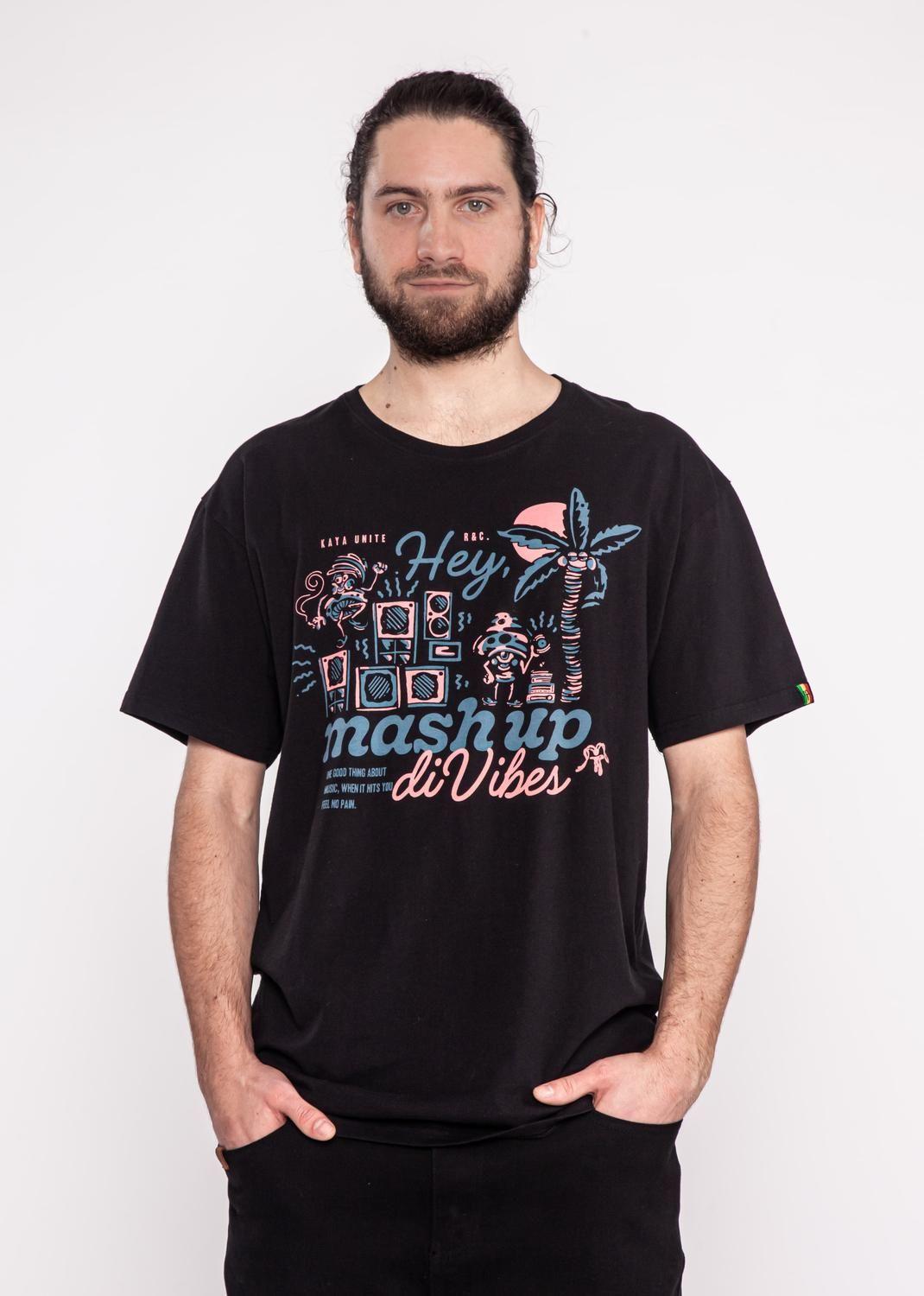 Polera Hombre Vibes Black Peach-0