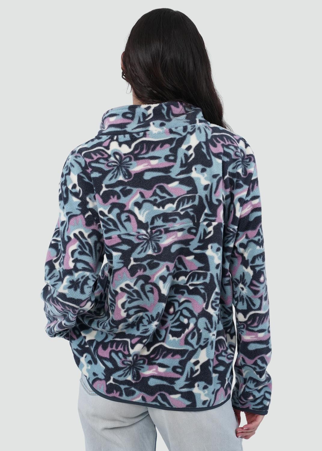 Polar Mujer Half Snaps Flowers Azul-3