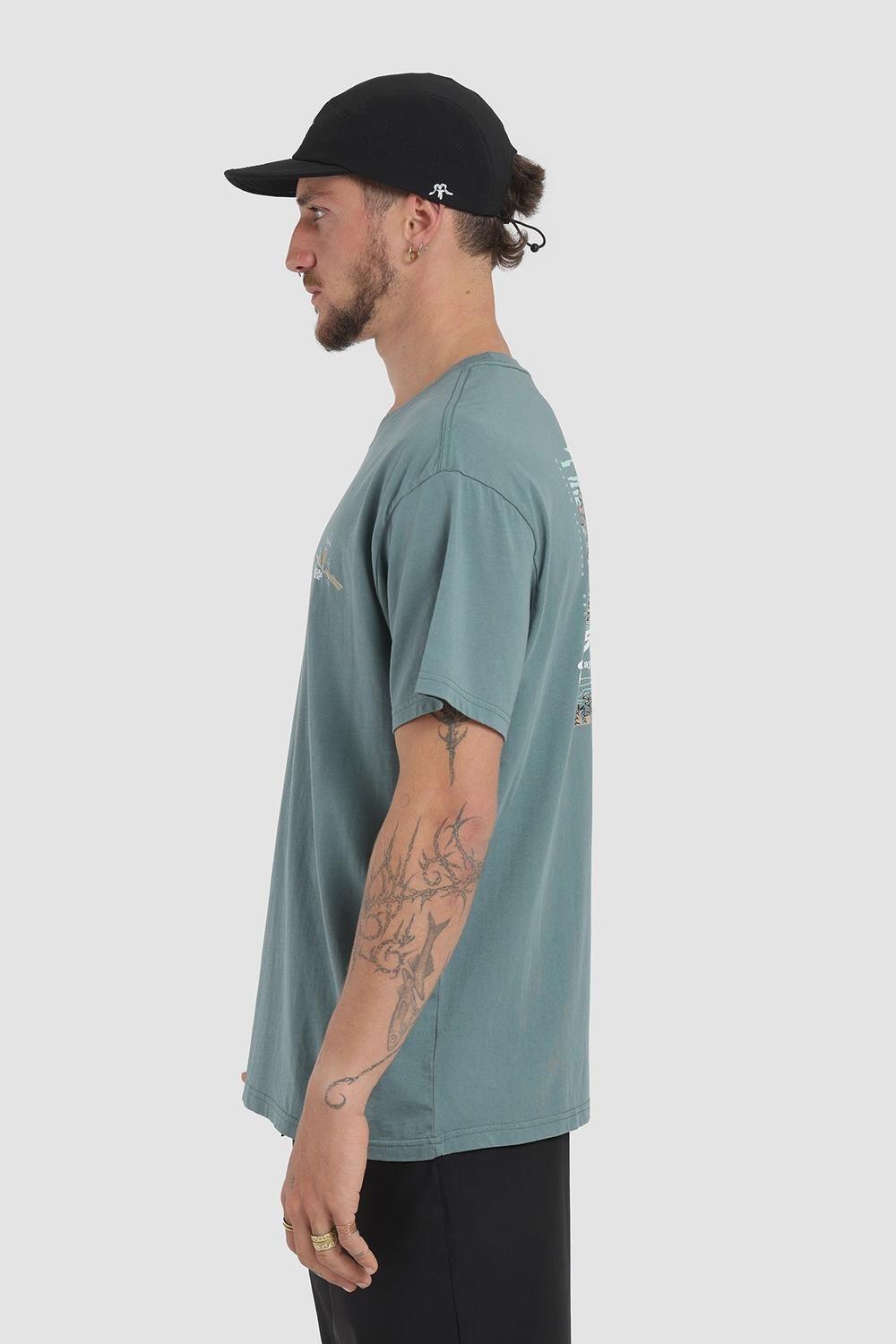 Polera Diseño Martin Pescador Algodón Hombre - Petróleo-2