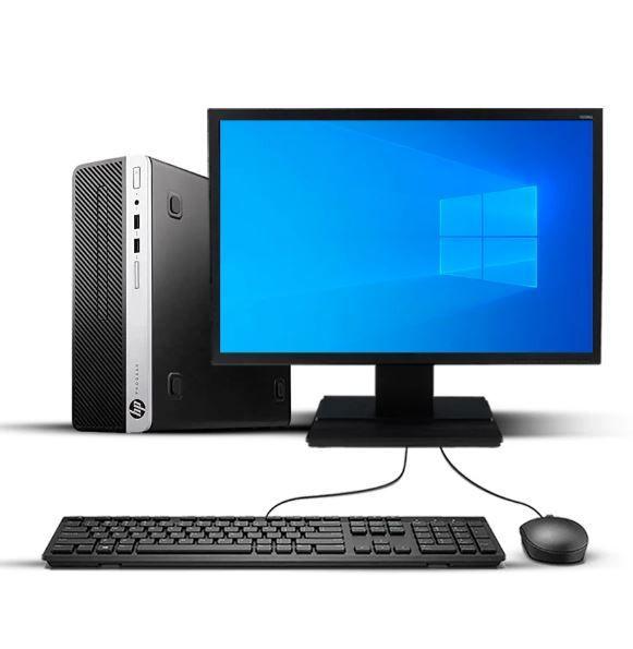 KIT MONITOR + PC HP PRODESK 400 G4 SFF (i5-7ma 8GB 500GB) + Teclado & Mouse Reacondicionado Grado A-0