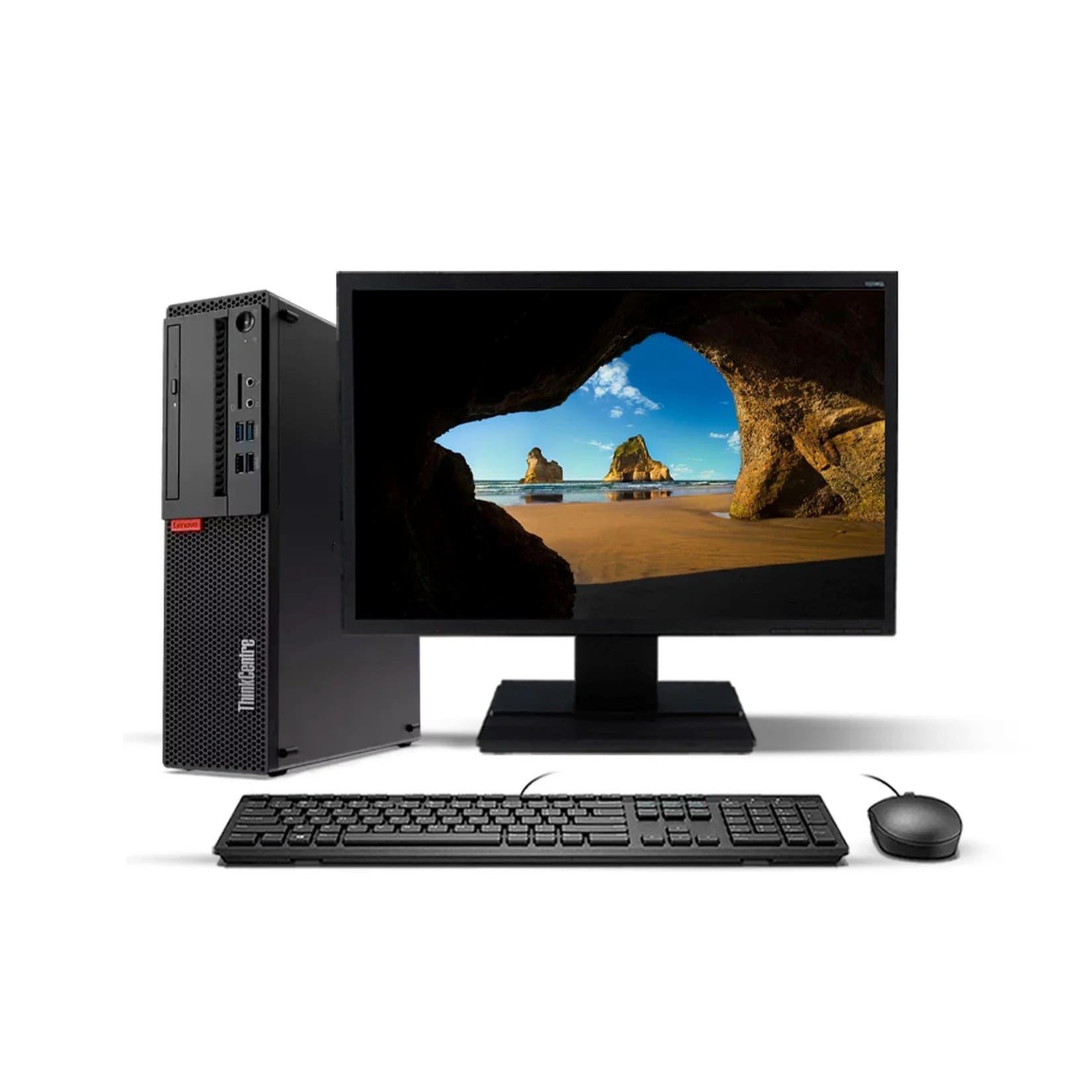 KIT MONITOR + PC Desktop Lenovo M715s SFF (AMD A12 12GB 500GB + 2GB DE VIDEO) Reacondicionado-0
