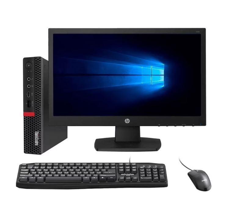 KIT MONITOR + MINI PC LENOVO ThinkCentre M720Q TFF (i5-9na 8GB 256GB SSD) + Teclado & Mouse Reacondi-0