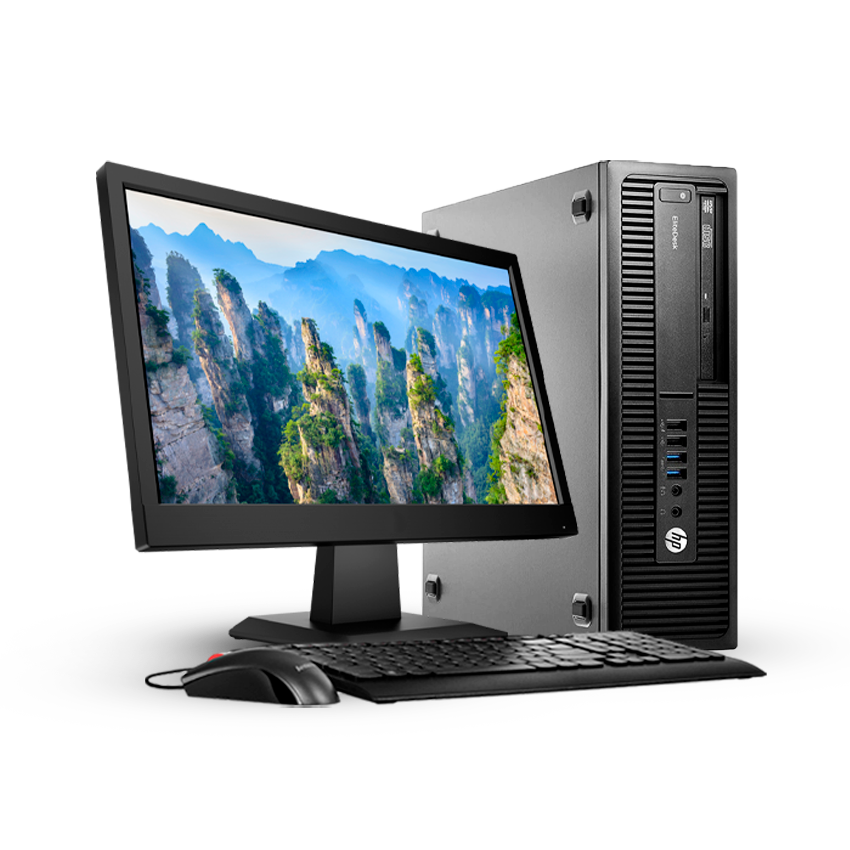 KIT MONITOR + PC HP 800 G2 SFF i7 8GB 500GB Reacondicionado Grado A-0