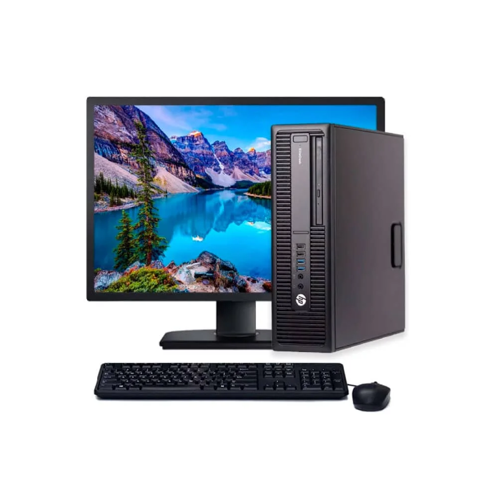 KIT MONITOR + PC HP 800 G1 SFF (i5-4ta 16GB 256GB SSD) Reacondicionado Grado A-0