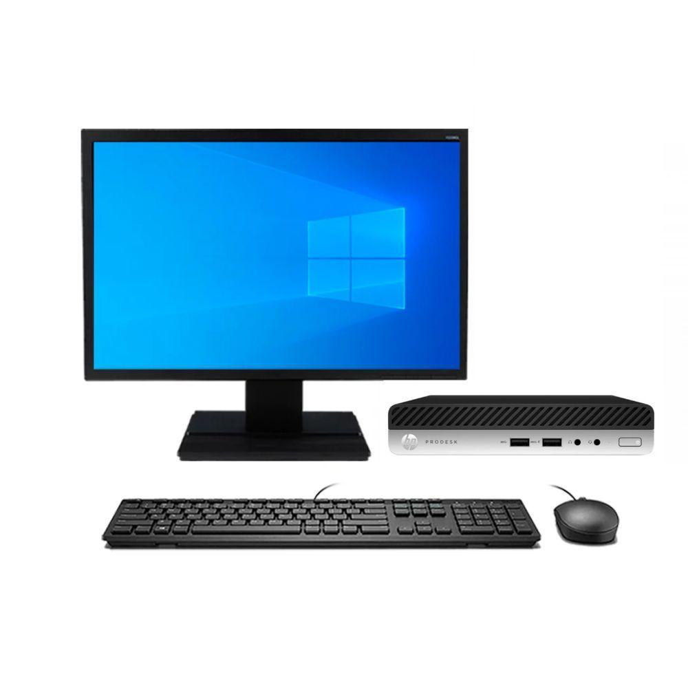 KIT MONITOR + MINI PC HP 400 G5 (i7-9na 16GB 512GB SSD) + Teclado & Mouse Reacondicionado Grado A-0
