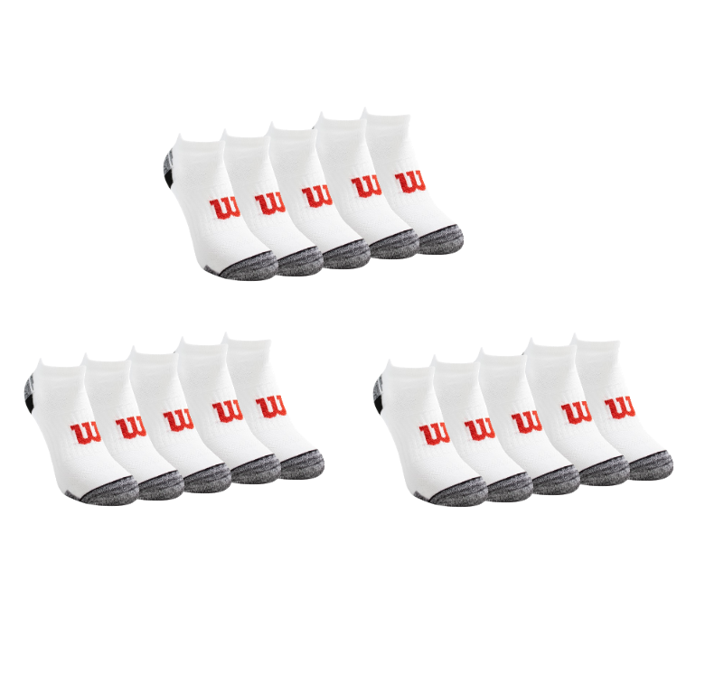 Calcetines Wilson 15 Pack Hombre No Show Reforzados Blanco Talla 35 a 39-1