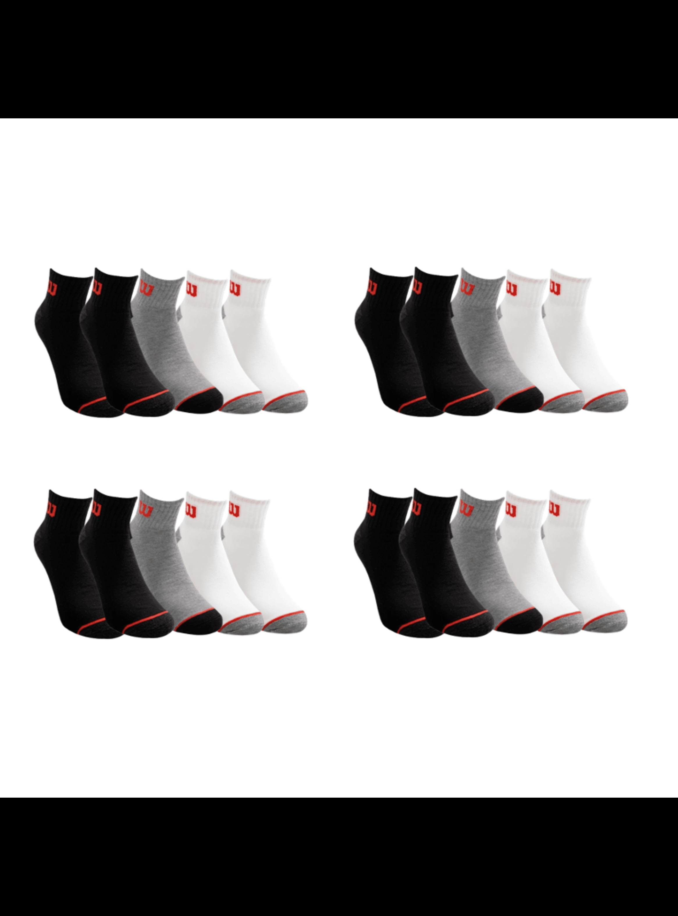 Calcetines Wilson 20 Pack Hombre Quarter Reforzados Mix Talla 40 a 44-2
