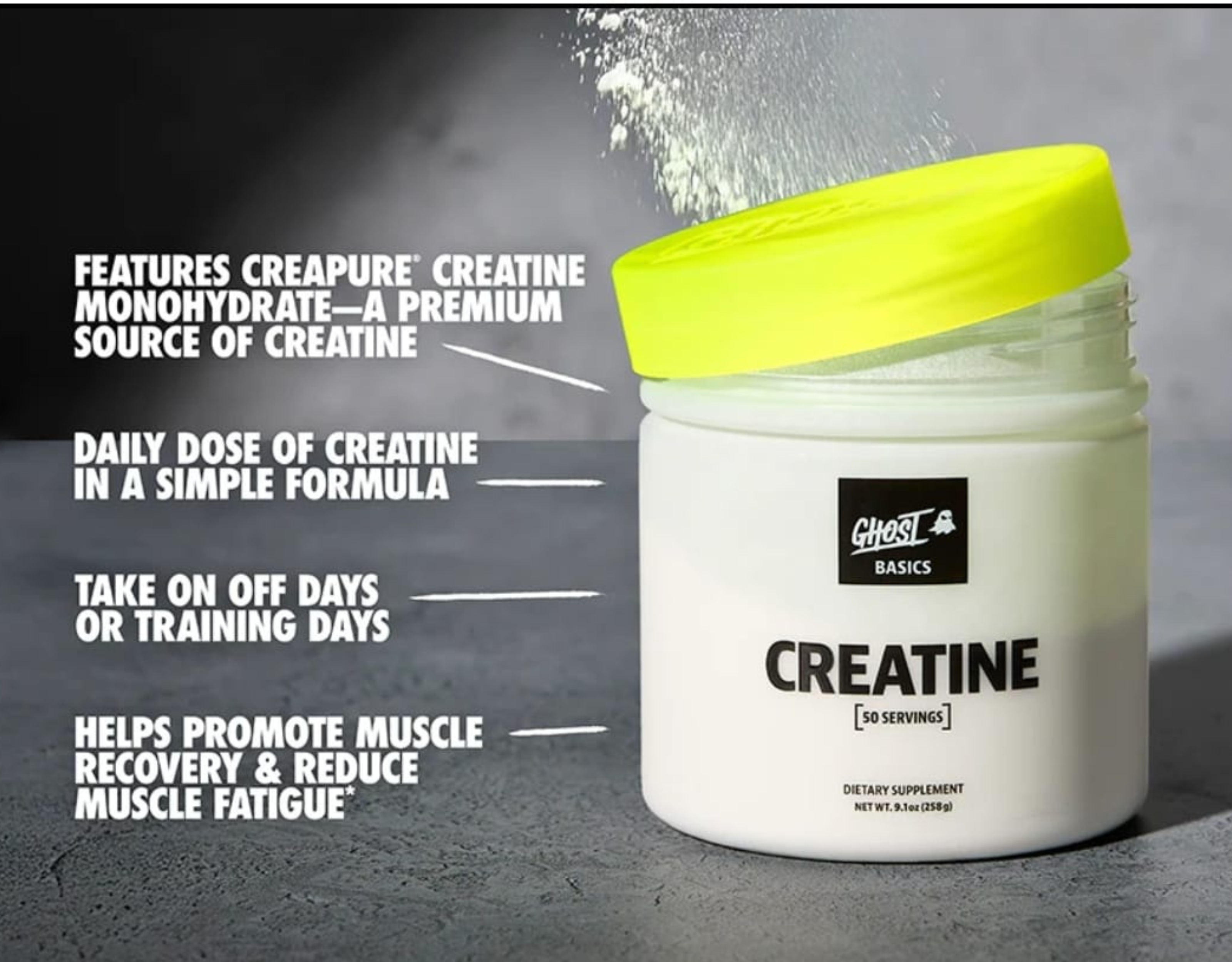 GHOST BASICS Creatine 259 g – Creatina Monohidratada Creapure-4
