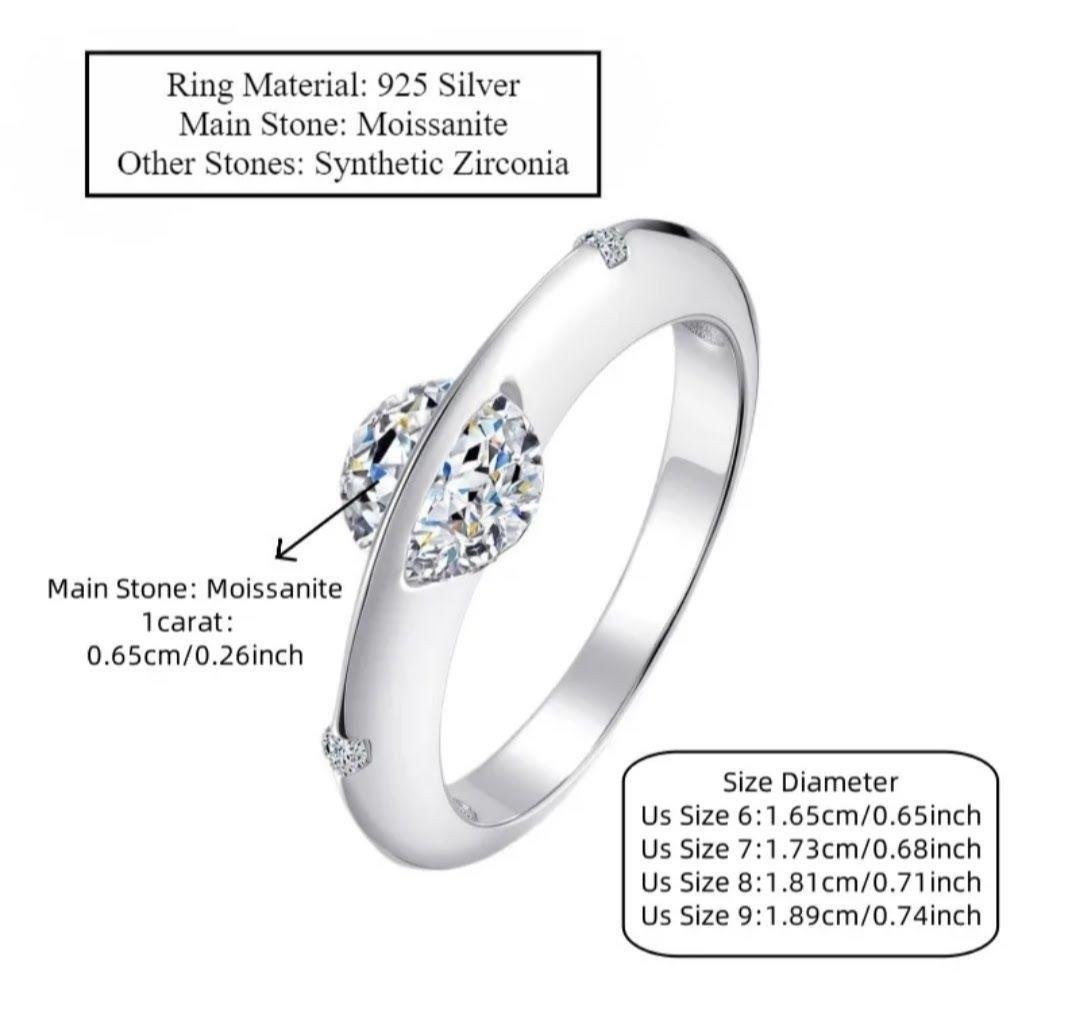 Anillo Moissanita 1ct Ba o Oro Plata 925 Certificado GRA-5