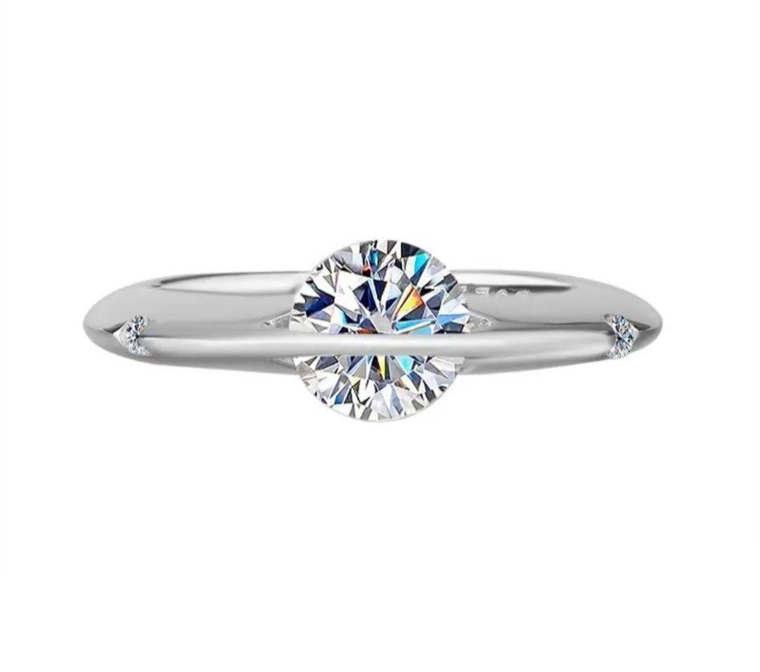 Anillo Compromiso Moissanita 1ct Plata 925 Certificado Gra-0