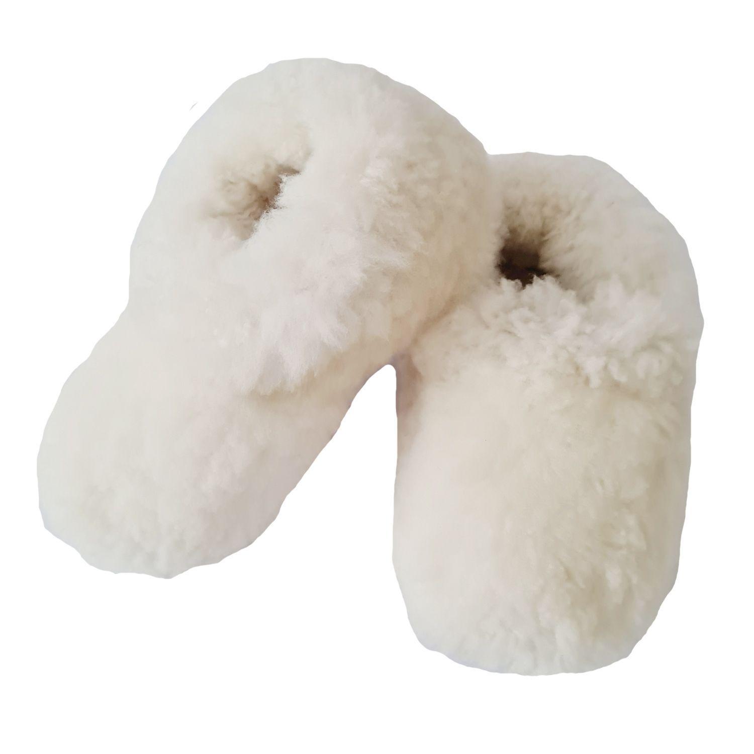 Pantuflas De Oveja Blancas Tallas Adulto-0
