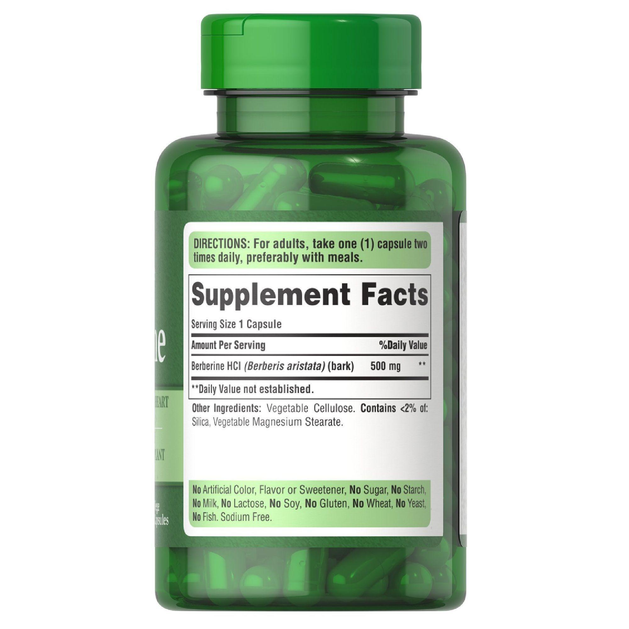 Berberina 500mg 60 Cápsulas vegetal PURITANS PRIDE-1