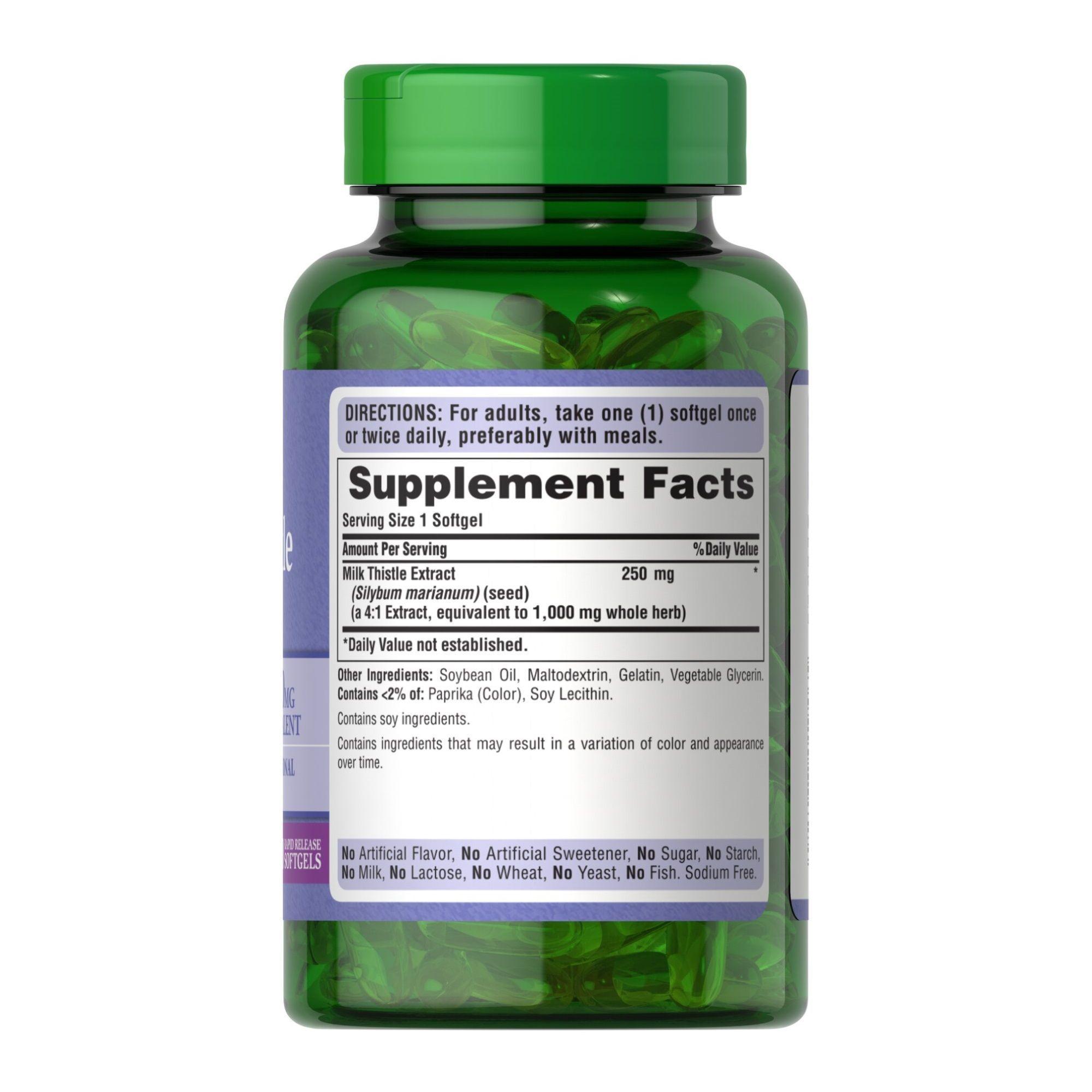 Milk Thistle 1000mg 180 Capsulas blandas PURITANS PRIDE-1