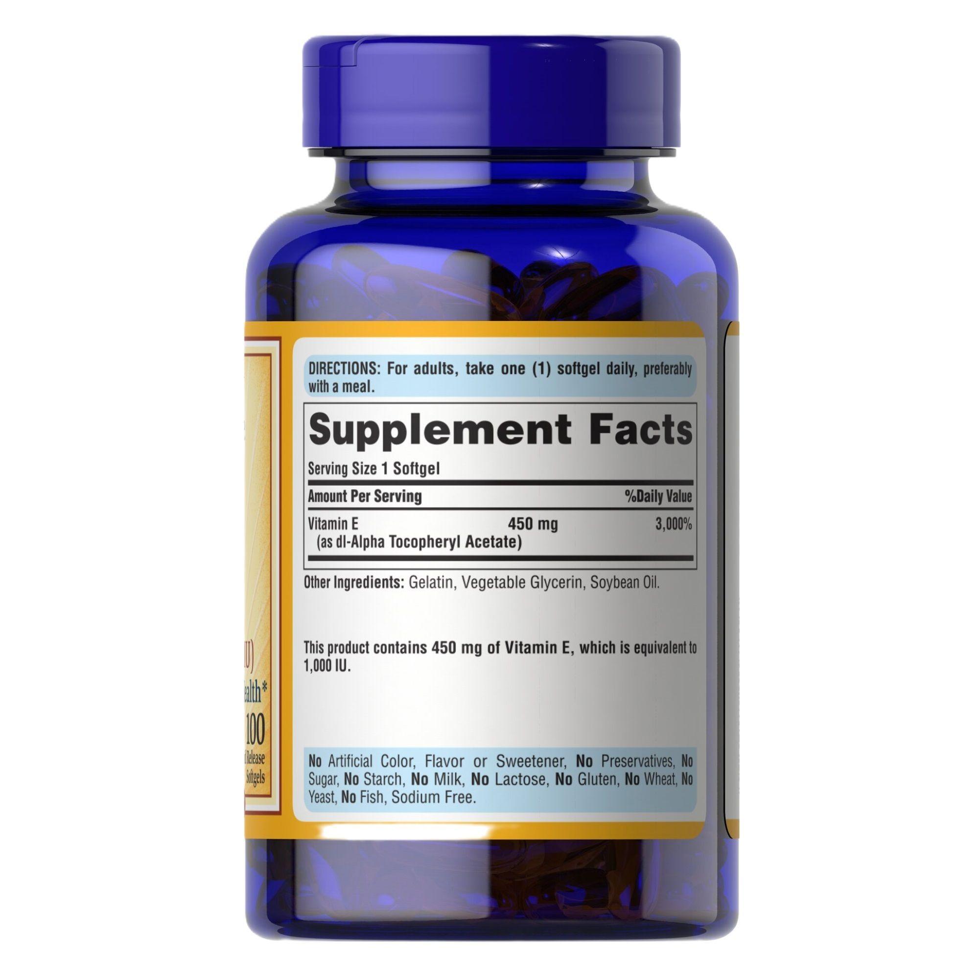 Vitamina E 450 mg 100 C psulas blandas PURITANS PRIDE-1