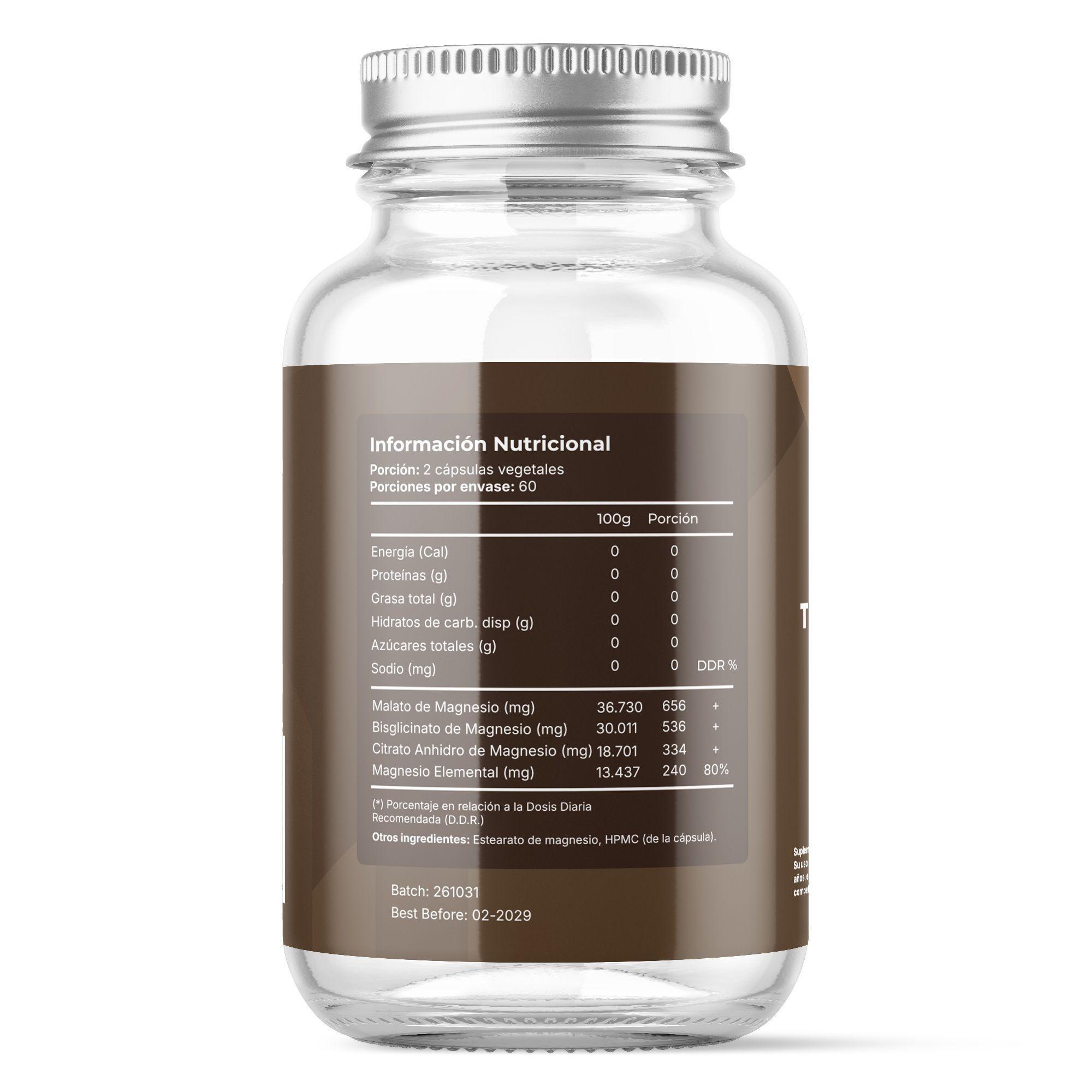 Triple Magnesio malato bisglicinato citrato 1526 MG 12 Capsulas vegetal YOURSUPS-2