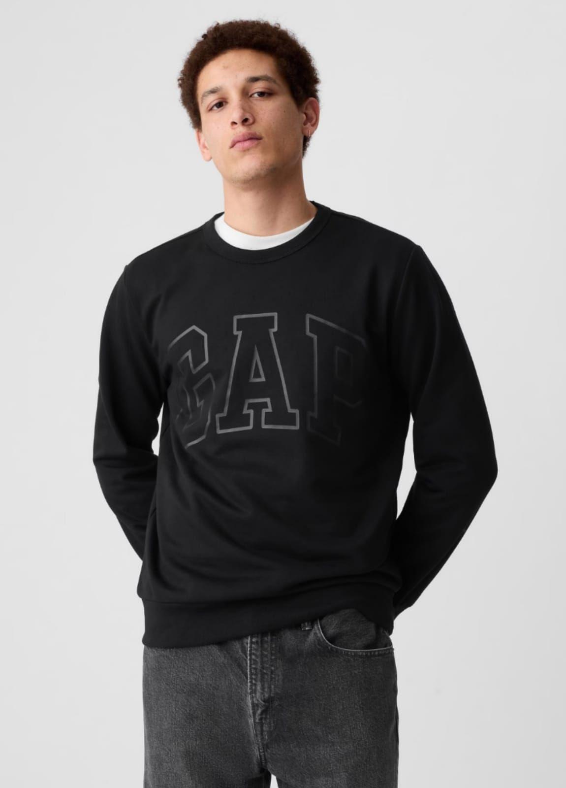 Poleron Sweater de Hombre Sin Gorro GAP color negro Talla S Cod. 0195-0