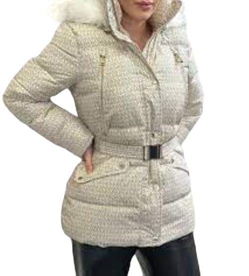 Chaqueta Gruesa / Parka de Dama MICHAEL KORS Vainilla con Gorro Talla XL Cod. 4697-0