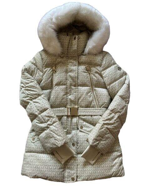 Chaqueta Gruesa / Parka de Dama MICHAEL KORS Vainilla con Gorro Talla XL Cod. 4697-1