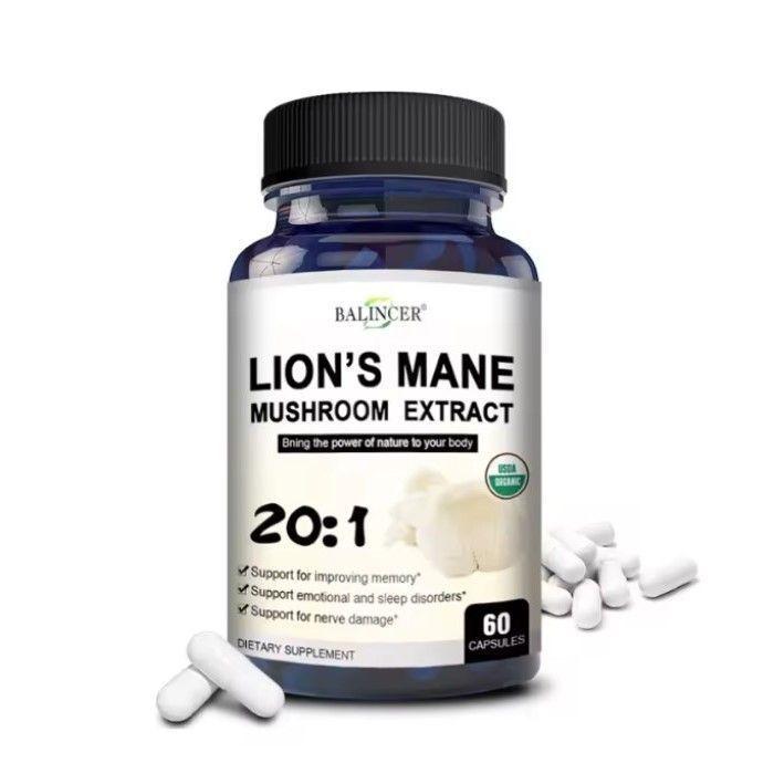 Balincer Lions Mane Extracto Hongo Melena De Leon Organico 60 Veg Caps-0