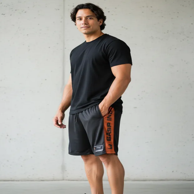Gasp Shorts Para El Gimnasio No1 Mesh Training Shorts Negro Flame-2