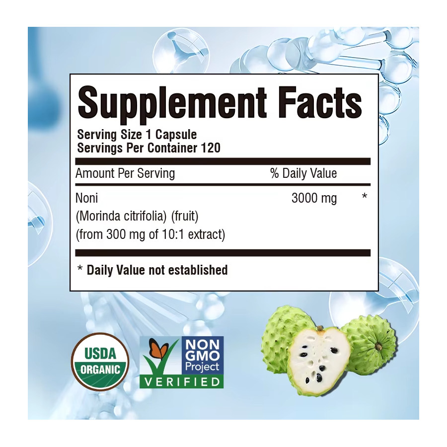 Noni Fruit 3000 Super Concentrado De Noni 3000mg 120 Caps-5