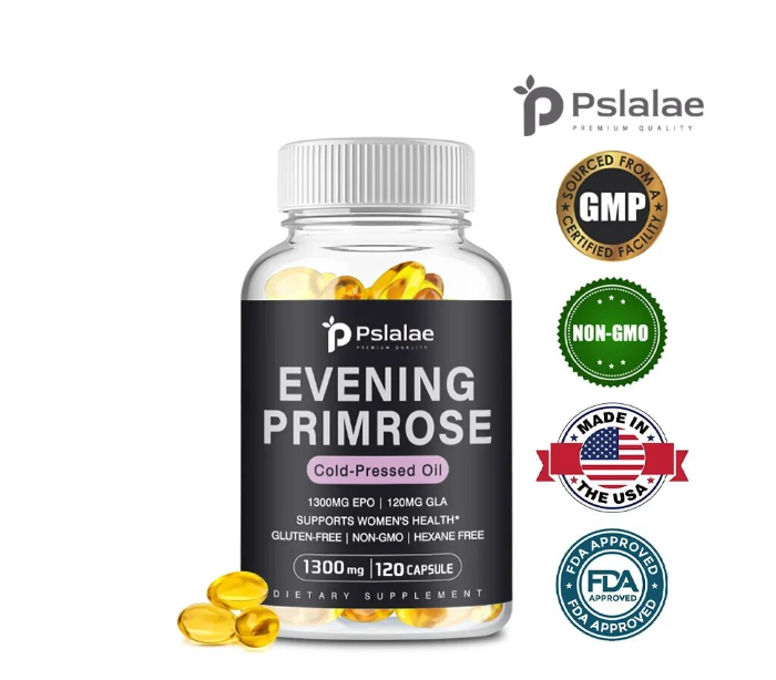 Evening Primrose Oil 1300mg Omega 6 Aceite De Onagra 120 Softgels-2