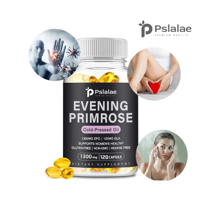 Evening Primrose Oil 1300mg Omega 6 Aceite De Onagra 120 Softgels-5