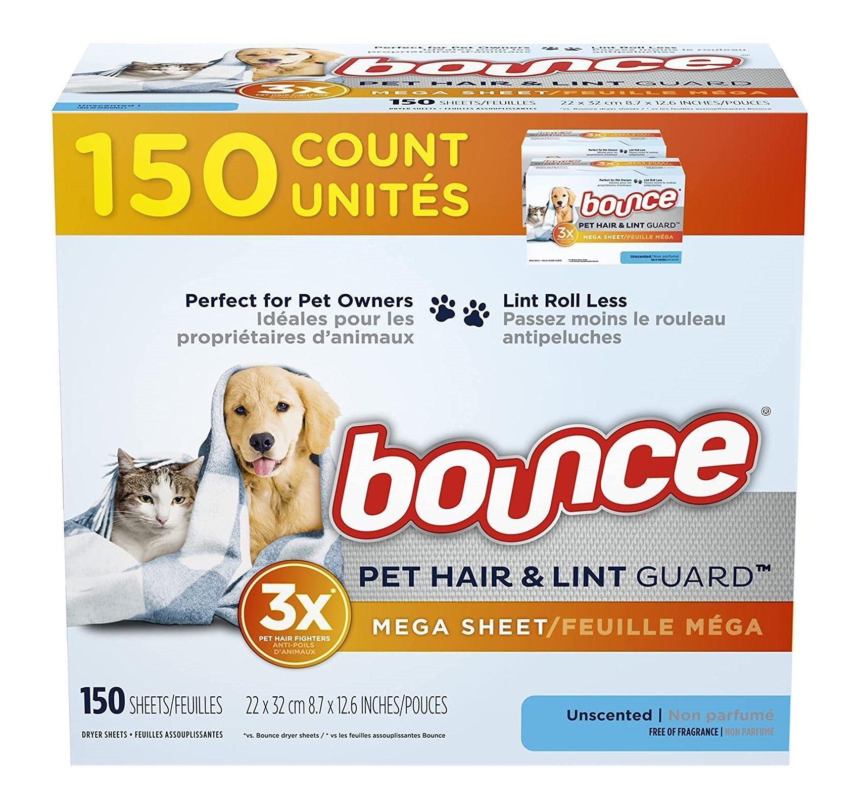 Bounce Suavizante en Hojas para Secadora de Ropa Repele Pelo de Mascotas-0