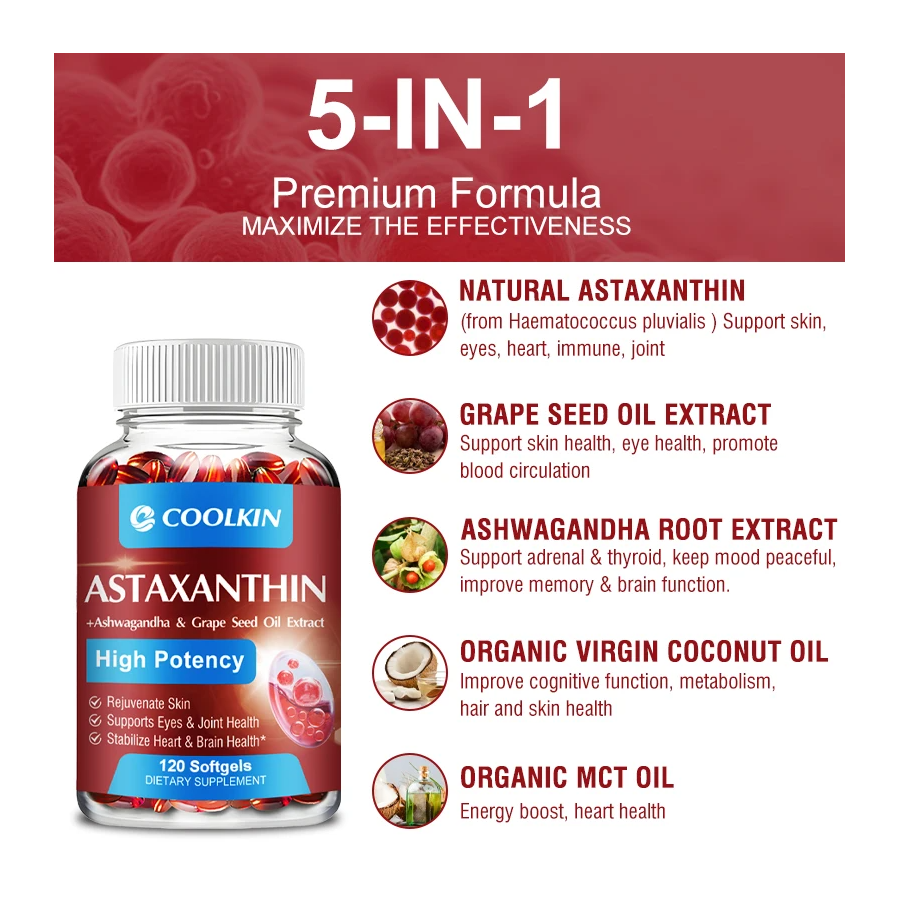 Astaxantina Bioastin High Potency 24mg Potente Antioxidante 120 Softgel Caps-3