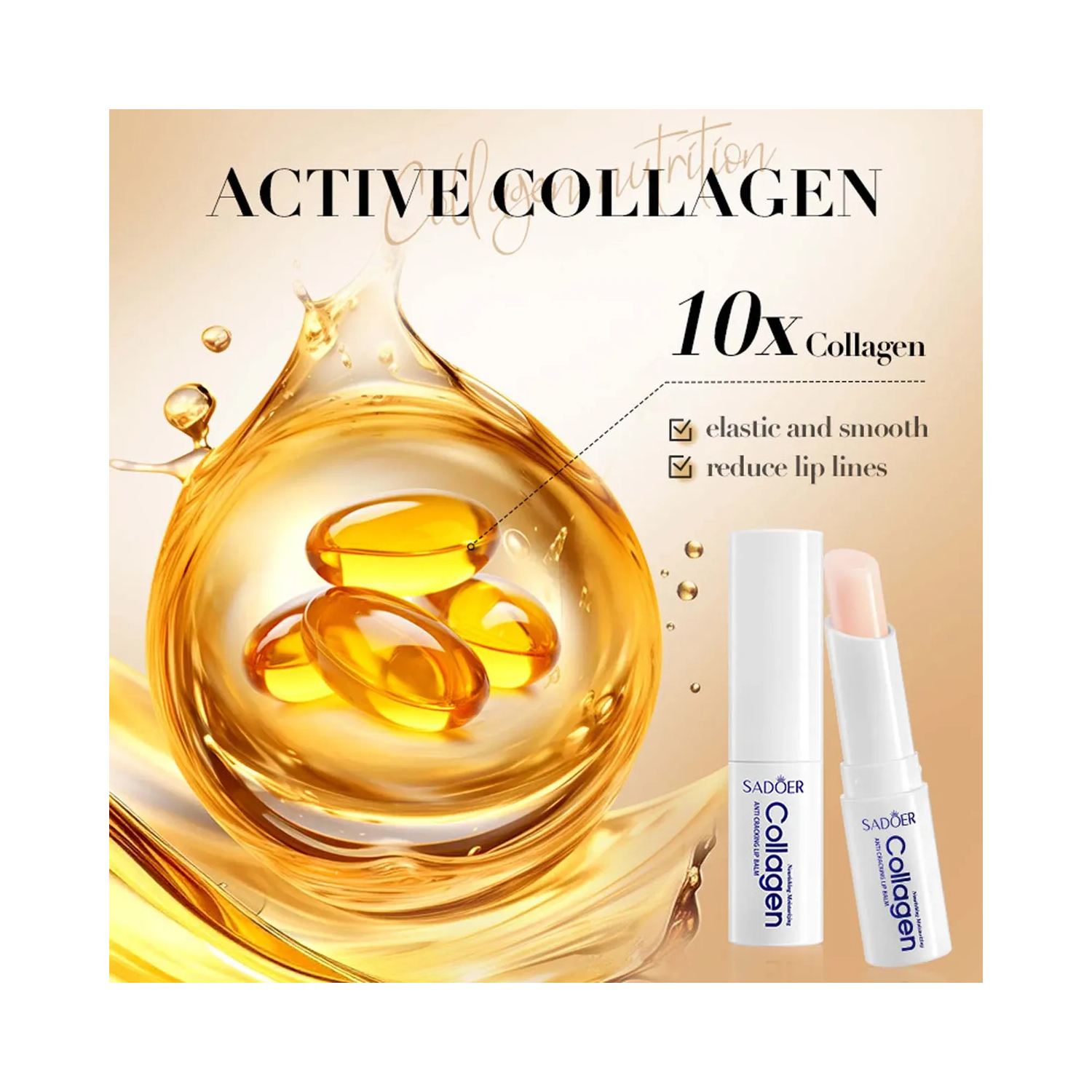 Balsamo Labial Sadoer Con Colageno Reparador  Hidratante 27g-3