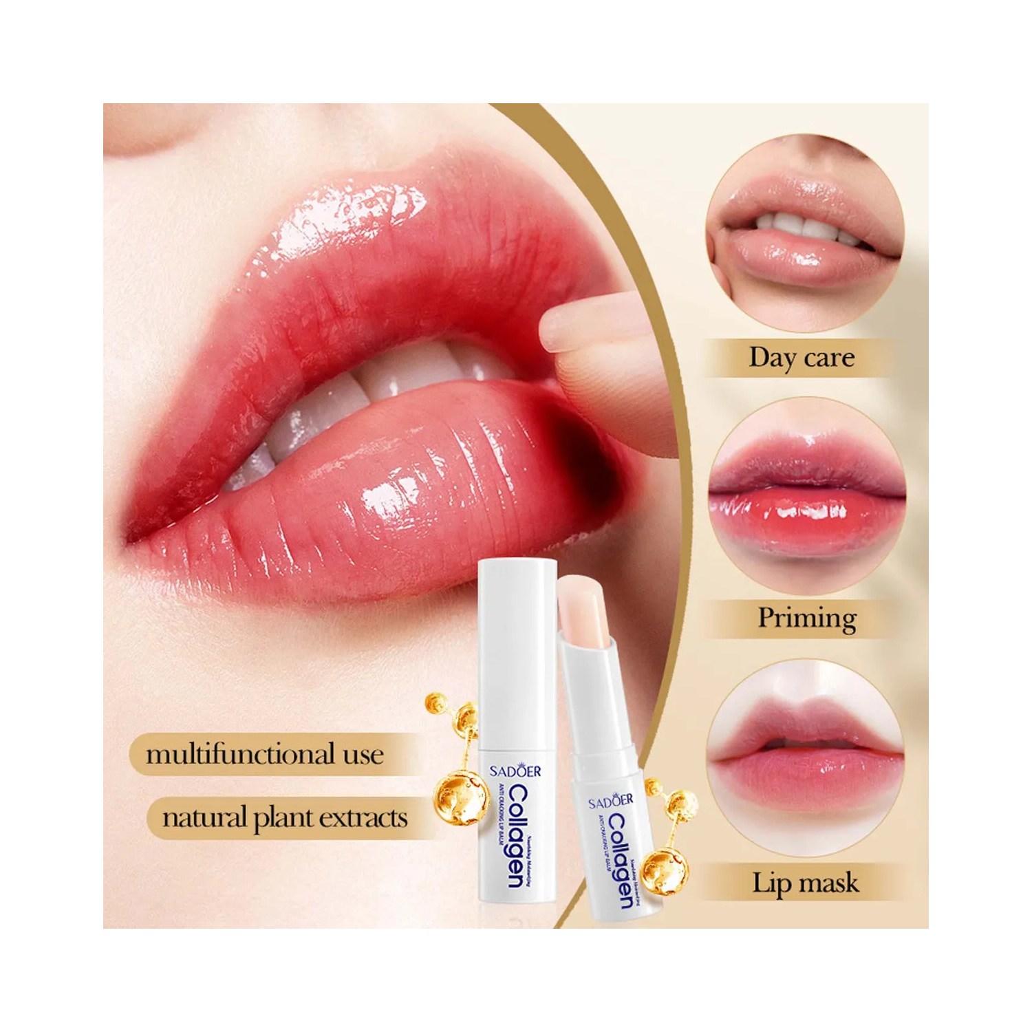 Balsamo Labial Sadoer Con Colageno Reparador  Hidratante 27g-4