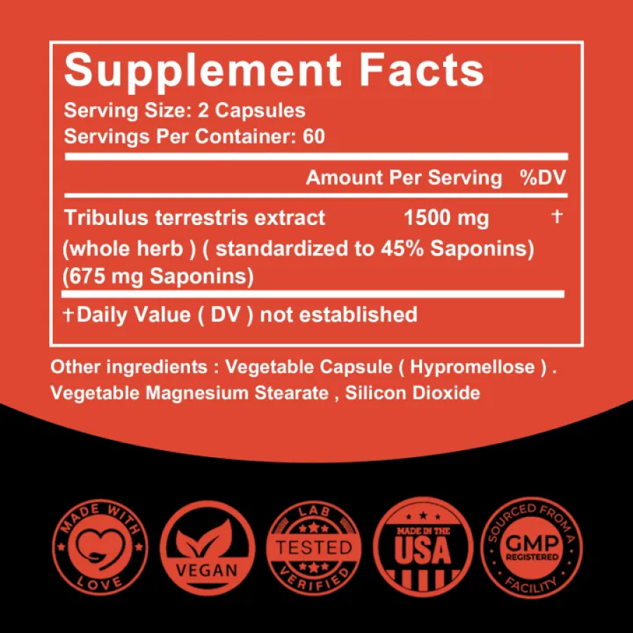 Tribulus 1500mg Maximum Strength 120 Capsulas Xemenry-5