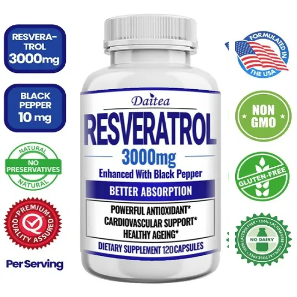 Resveratrol Extracto Puro De Resveratrol 3000mg 120caps-2