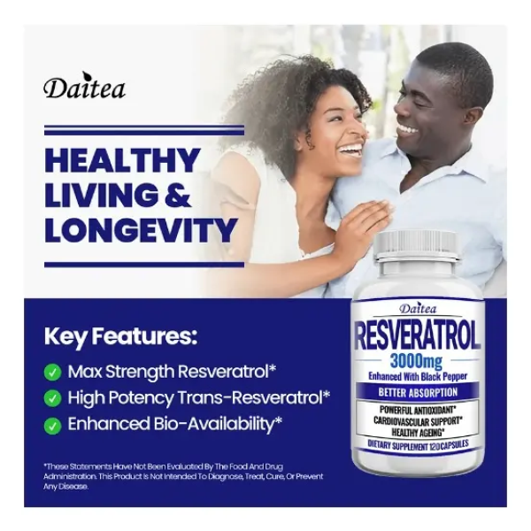 Resveratrol Extracto Puro De Resveratrol 3000mg 120caps-3