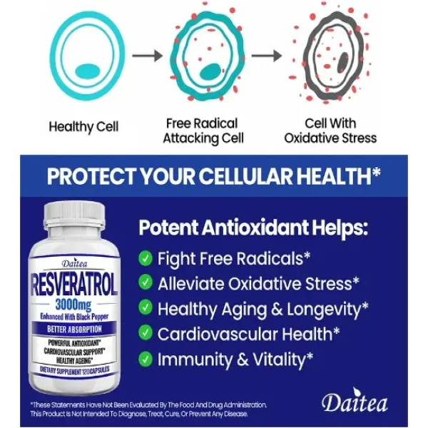 Resveratrol Extracto Puro De Resveratrol 3000mg 120caps-5