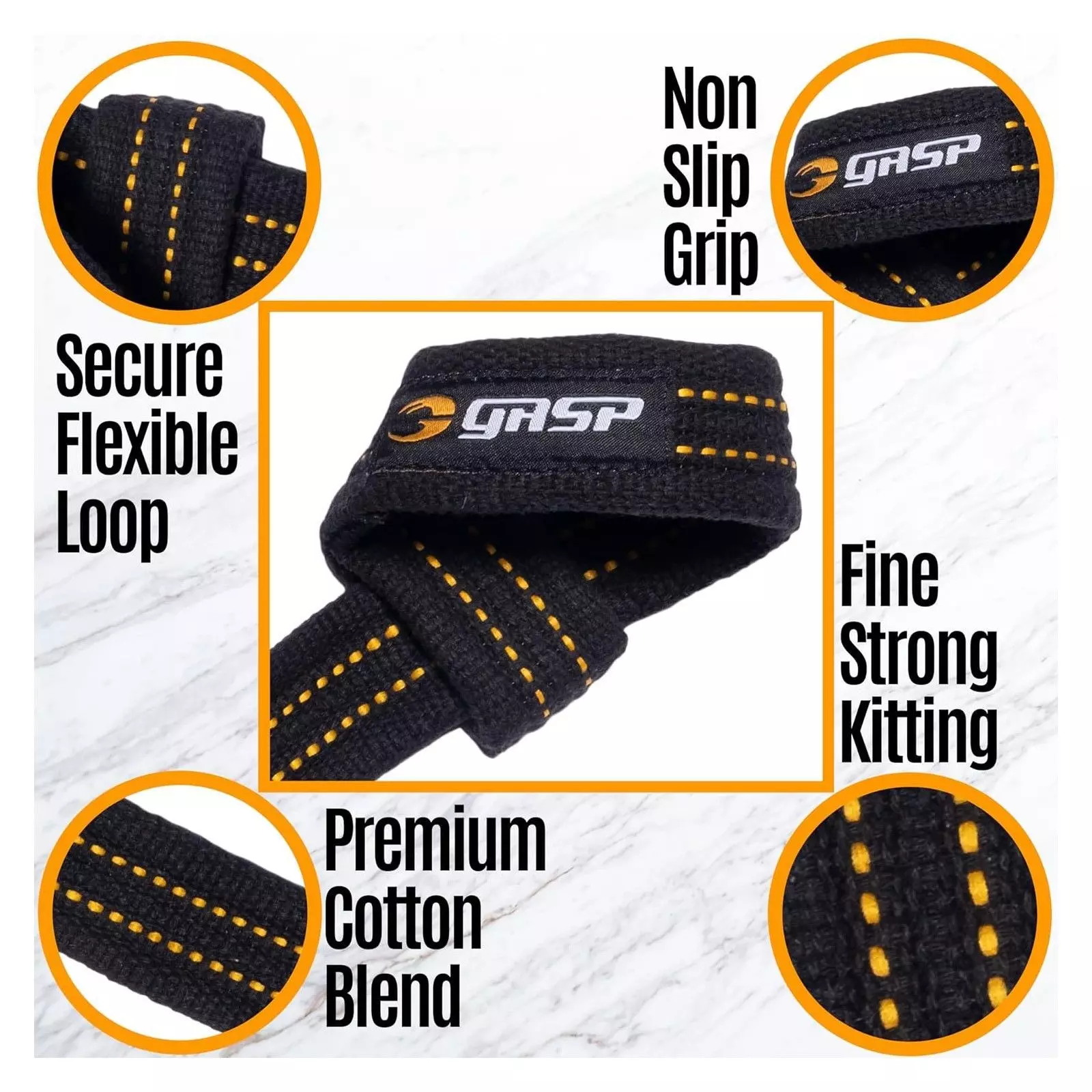 Agarres De Entrenamiento Pesas Gasp Power Lifting Straps-5